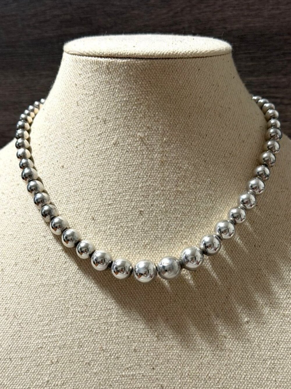 Tiffany & Co. 16" Sterling Silver Graduated HardWear Bead Ball Necklace 27.8 gm